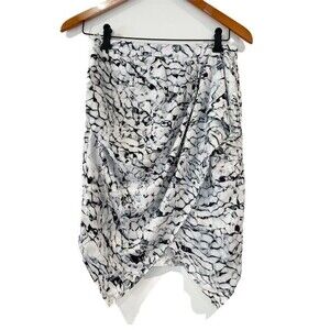 Premonition NEW Skirt Marble White Size 4 Faux Wrap Asymmetrical Hem NWT